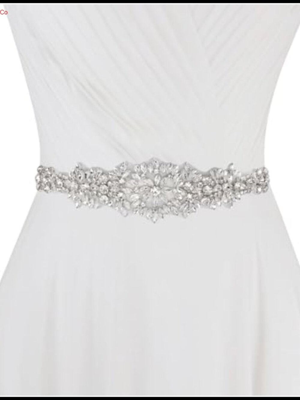 Handmade Rhinestone Bridal Belt Silver Wedding Sash for Dresses